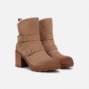Botas De Motociclista Naturalizer Para Mujer Verney Moto Water Repellent Bootie Marrones KN93-6933Z8