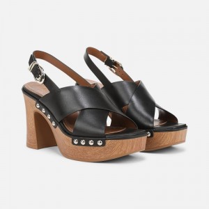 Sandalias Tacon Plataforma Naturalizer Para Mujer 27 EDIT Kirsten Platform Slingback Negras MQ58-3488Q3