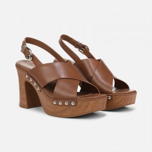 Sandalias Tacon Plataforma Naturalizer Para Mujer 27 EDIT Kirsten Platform Slingback Marrones BN10-4290L6