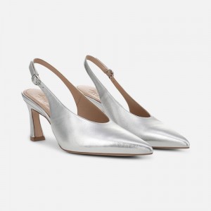 Punta Puntiaguda Naturalizer Para Mujer 27 EDIT Elaine Slingback Dress Shoe Plateadas JT77-2097T6