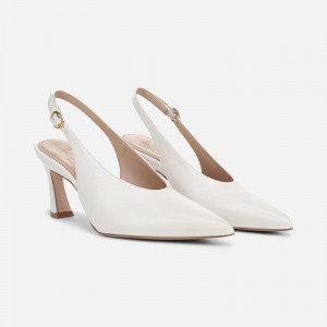 Punta Puntiaguda Naturalizer Para Mujer 27 EDIT Elaine Slingback Dress Shoe Blancas UA00-8590G2