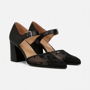 Punta Puntiaguda Naturalizer Para Mujer Pixie Mary Jane Negras FA88-0668M4