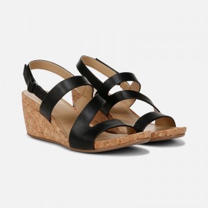 Sandalias Cuña Naturalizer Para Mujer Adria Wedge Sandal Negras UJ17-5477X9