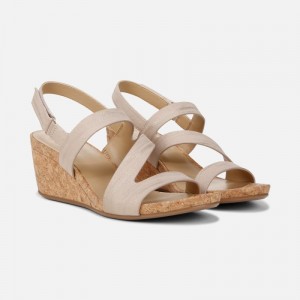 Sandalias Cuña Naturalizer Para Mujer Adria Wedge Sandal Beige DU50-7980Q0