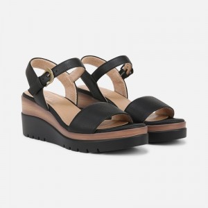 Sandalias Cuña Naturalizer Para Mujer SOUL Graciela Wedge Sandal Negras QS89-5279R2