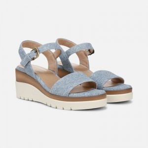 Sandalias Cuña Naturalizer Para Mujer SOUL Graciela Wedge Sandal Azules Claro CH23-7223A2