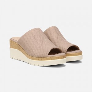 Sandalias Cuña Naturalizer Para Mujer Soul Goodtimes Mule Wedge Sandal Gris Claro Marrones MZ14-3664R3