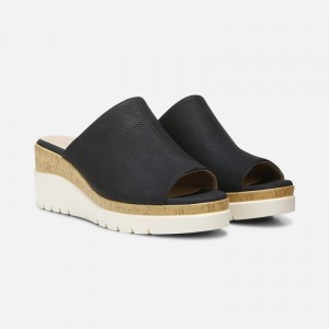 Sandalias Cuña Naturalizer Para Mujer Soul Goodtimes Mule Wedge Sandal Negras PN47-1017Y9