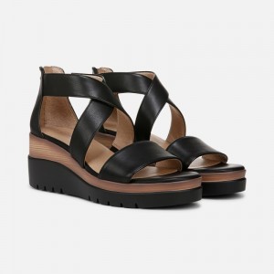 Sandalias Cuña Naturalizer Para Mujer Soul Goodtimes Wedge Sandal Negras IZ53-7413R1