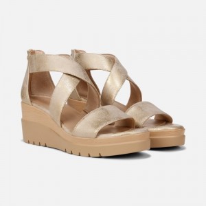 Sandalias Cuña Naturalizer Para Mujer Soul Goodtimes Wedge Sandal Doradas YR09-4679B3