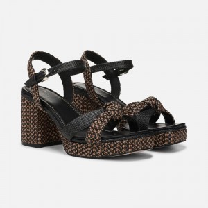 Sandalias Tacón Naturalizer Para Mujer 27 EDIT Peyton Platform Sandal Negras Marrones YU63-4963W5