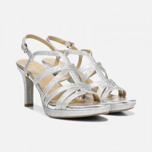 Sandalias Tacón Naturalizer Para Mujer Baylor Dress Sandal Plateadas IM98-5818B9