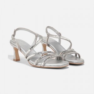Sandalias Tacón Naturalizer Para Mujer Galaxy 2 Strappy Sandal Plateadas WB81-7501W1