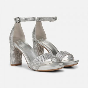 Sandalias Tacón Naturalizer Para Mujer Joy Dress Sandal Plateadas GX14-9564C2