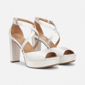 Sandalias Tacón Naturalizer Para Mujer Melody Dress Sandal Blancas DS58-4688M1