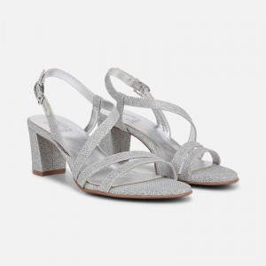 Sandalias Tacón Naturalizer Para Mujer Vanessa Dress Sandal Plateadas YH98-2218M2