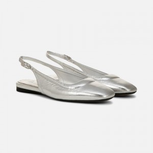 Zapatos Destalonados Naturalizer Para Mujer 27 EDIT Cadence Slingback Flat Plateadas TJ26-4236M7