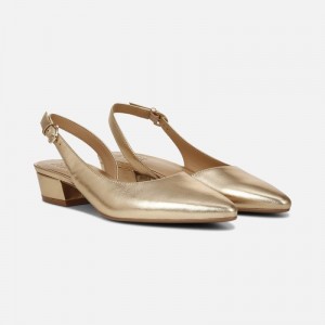 Zapatos Destalonados Naturalizer Para Mujer Banks Punta Puntiaguda Flat Doradas Oscuro NO86-6616C4