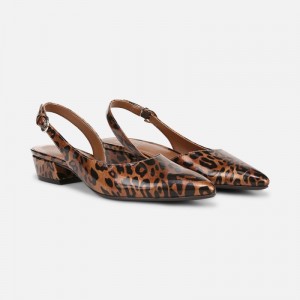 Zapatos Destalonados Naturalizer Para Mujer Banks Punta Puntiaguda Flat Leopardo IP16-4876H6