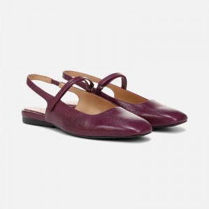 Zapatos Destalonados Naturalizer Para Mujer Connie Mary Jane Slingback Flat Moradas Oscuro SI74-4164Y0
