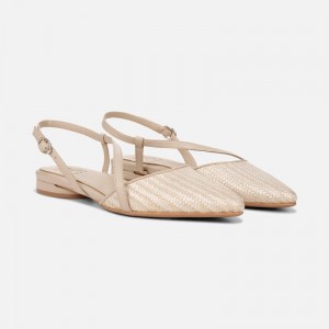 Zapatos Destalonados Naturalizer Para Mujer Hawaii Slingback Flat Beige Marrones YE87-2427M8