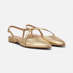 Zapatos Destalonados Naturalizer Para Mujer Hawaii Slingback Flat Doradas Oscuro BR48-4858Z8