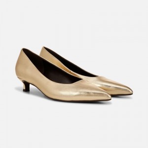 Tacon Gatito Naturalizer Para Mujer Natalia Kitten Heel Doradas Oscuro GJ22-2292E9