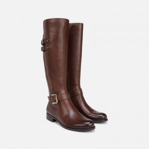 Botas De Pantorrilla Ancha Naturalizer Para Mujer Jessie Wide Calf Knee High Boot Chocolate PH18-5618V3