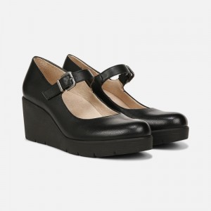 Zapatos Cuña Naturalizer Para Mujer SOUL Adore Mary Jane Wedge Negras YO58-3678D9