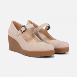 Zapatos Cuña Naturalizer Para Mujer SOUL Adore Mary Jane Wedge Creme XU24-6384Q8