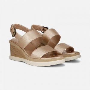 Zapatos Cuña Naturalizer Para Mujer SOUL Livia Wedge Sandal Doradas IX20-3930V6