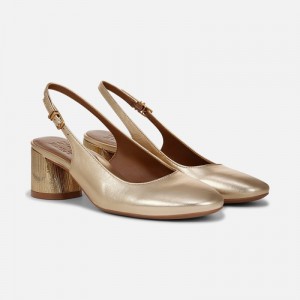 Zapatos Tacon Bloque Naturalizer Para Mujer Lane Slingback Pump Doradas Oscuro GU30-0220F1