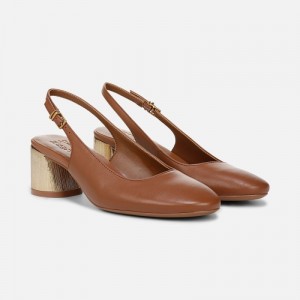 Zapatos Tacon Bloque Naturalizer Para Mujer Lane Slingback Pump Marrones QU74-3654A9